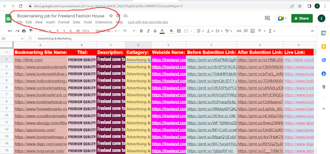 do social bookmarking manually on a high da pa site