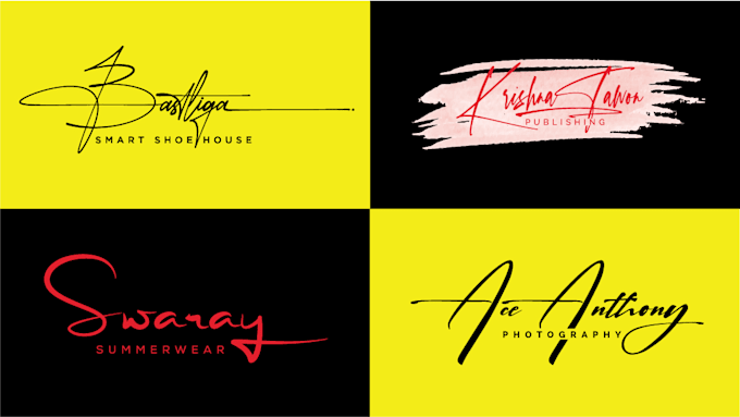 design a cursive, handwritten, signature logo