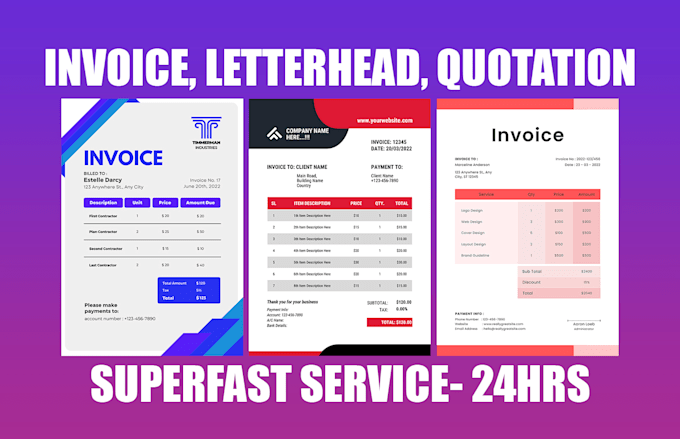 design a professional invoice template word document and PDF