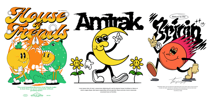 do a funky cartoon illustration for tshirt streetwear brand