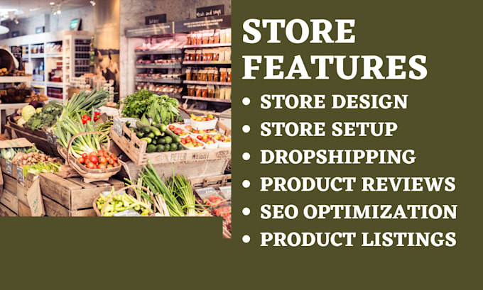 design restaurant grocery shopify store food website grocery dropshipping store