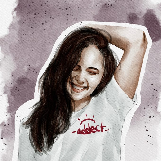 paint an portraits watercolor illustration by request
