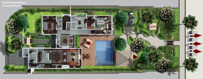 create 3d floor plan especially for hotels, villas and property ads