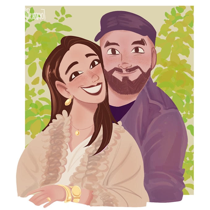 draw a digital cartoon illustration