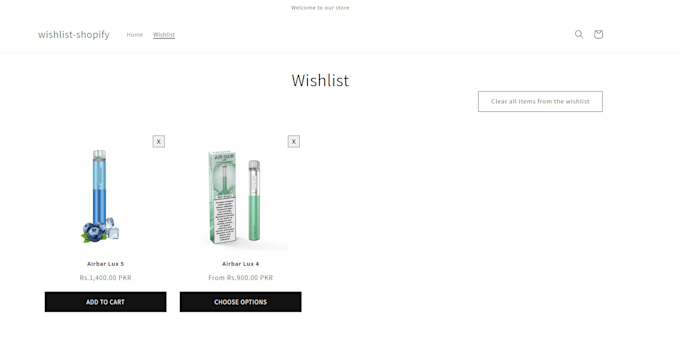 implement wishlist functionality on shopify without an app
