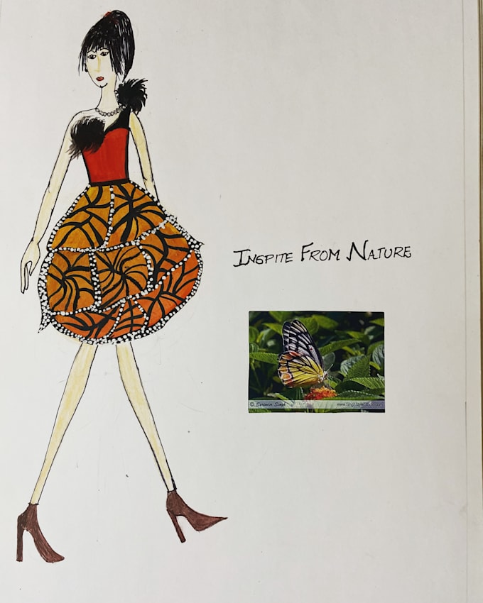 Create fashion illustrations of flat sketches and garments by ...