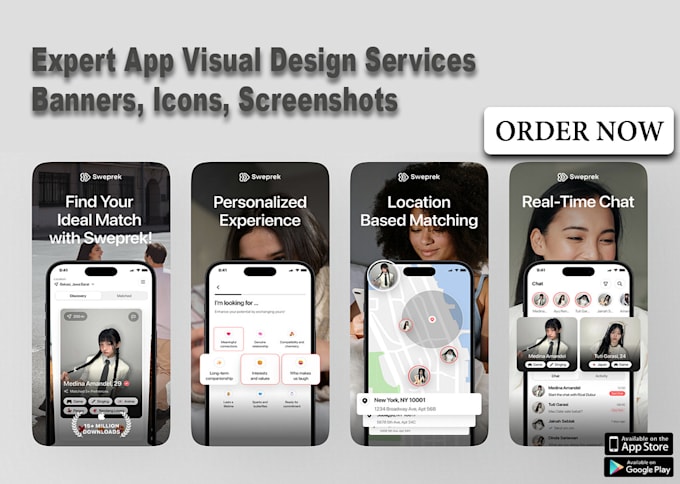design your complete app store listing icon, screenshots, and feature graphic