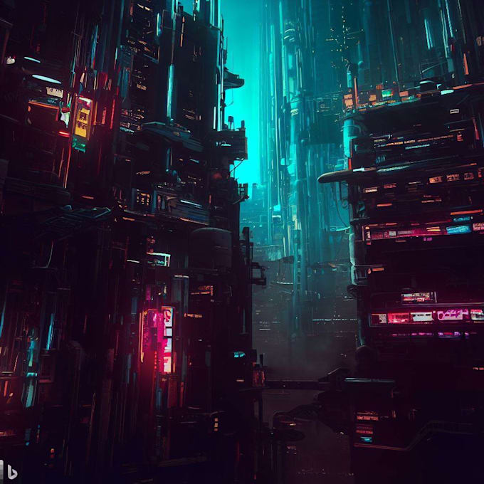 Draw futuristic cyberpunk city or background art by Komian | Fiverr