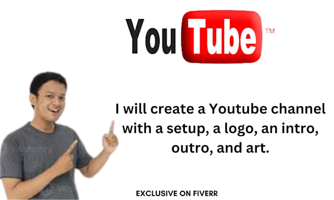 create a youtube channel with setup, a logo, intro, outro, art