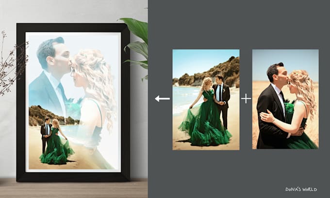 make creative double exposure effects for your couple photos