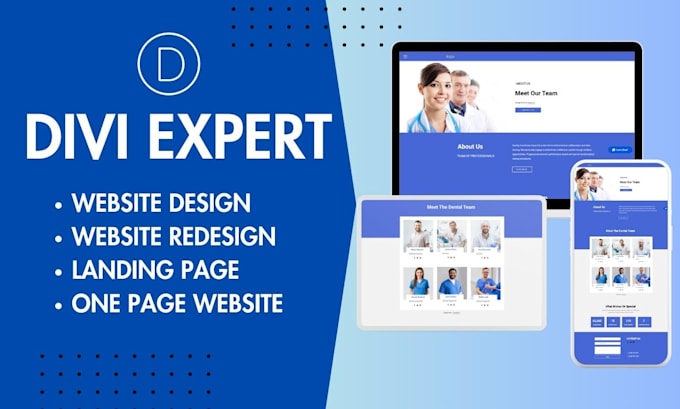 design divi website, divi landing page, divi one page