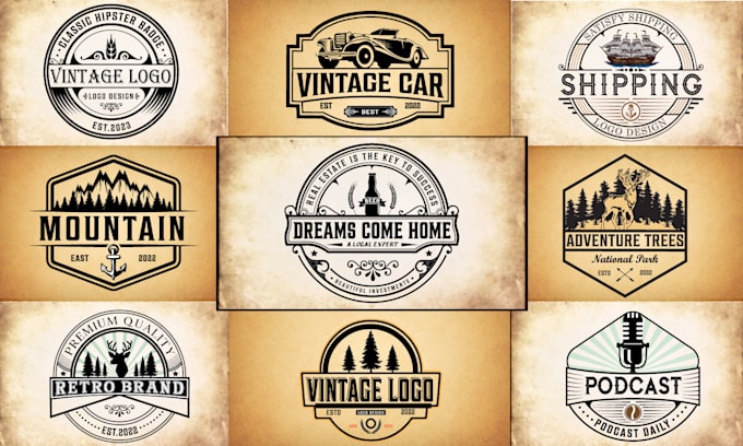 do unique and awesome retro vintage logo design