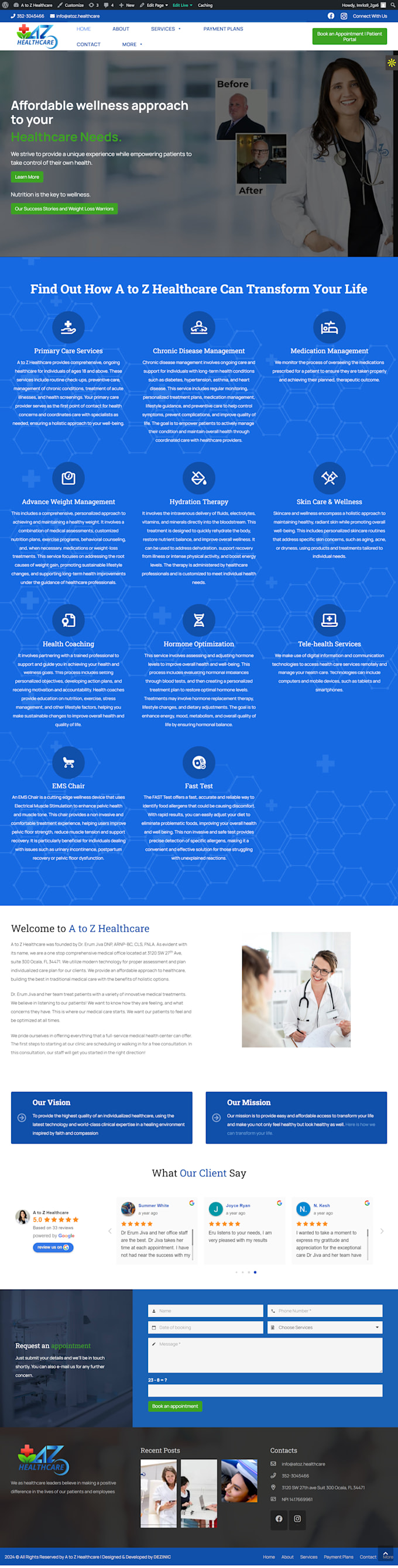 create a professional medical, doctor or healthcare website in wordpress