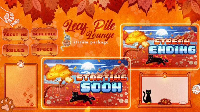 design animated twitch streaming overlay screens and panels