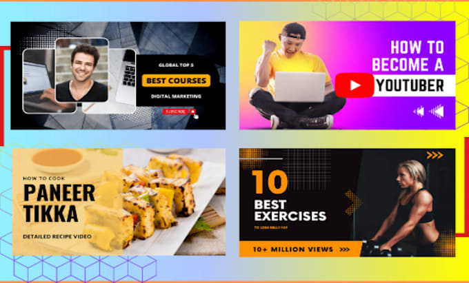 Design attractive view boosting unique and clickable youtube thumbnail ...