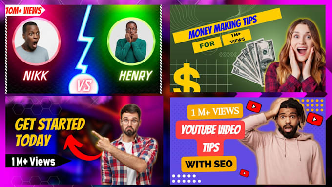 Design amazing youtube thumbnail design by Umairrdesigner | Fiverr