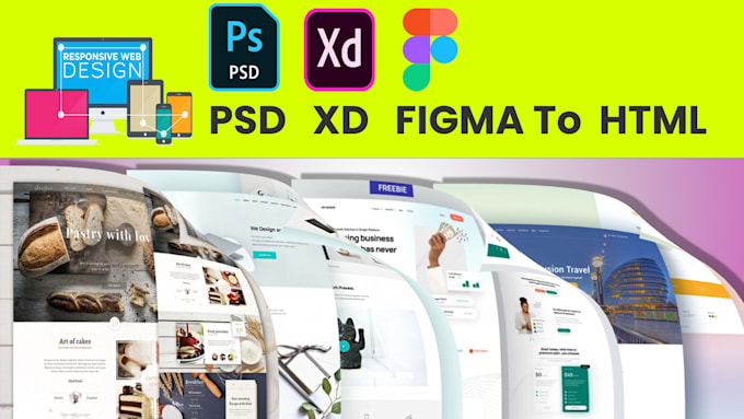 convert psd figma ai to html in 24 hour