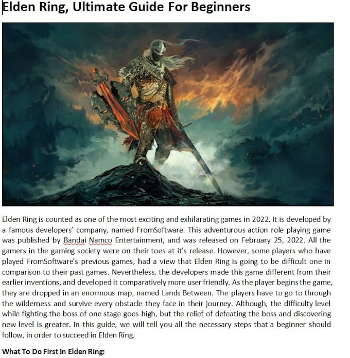 write SEO guides on video games