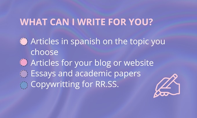 write articles for your website or blog in spanish