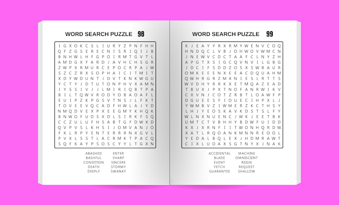 design custom word search puzzle books with book cover for KDP paperback