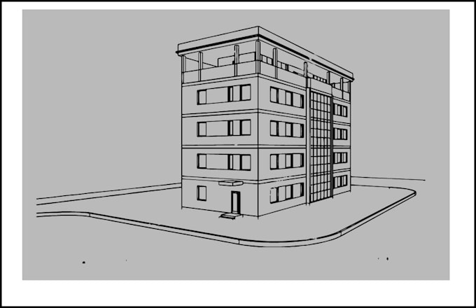 Draw any detailed building or product line art illustration by Rabby ...