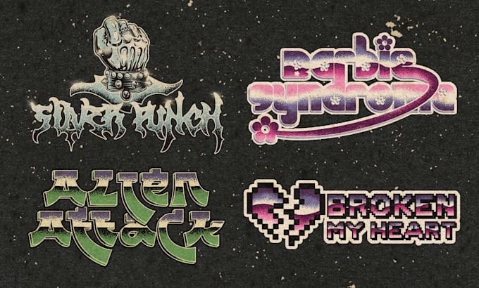 create bold chrome vintage logo design with skull and skate culture