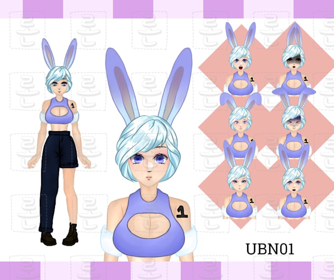 make character sheet and design vtuber model ready to rig