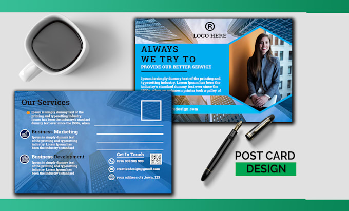 design print ready postcard,magazine ad or newspaper layout