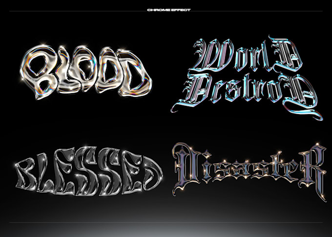 create typography with chrome effect for your logo design