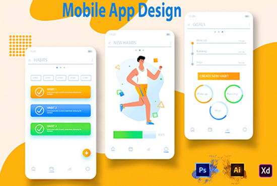 design app UI and website uiux for ios, android apps