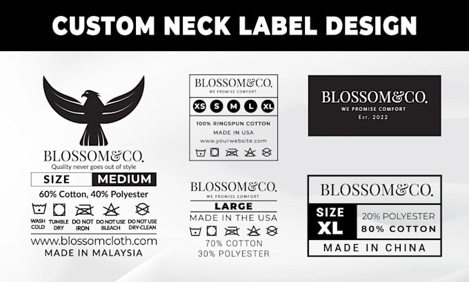 make your t shirt custom neck label, wash care labels design