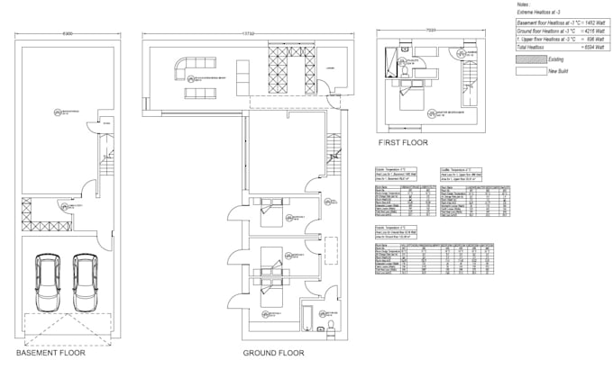 do heating load calculation and loop layout with outputs