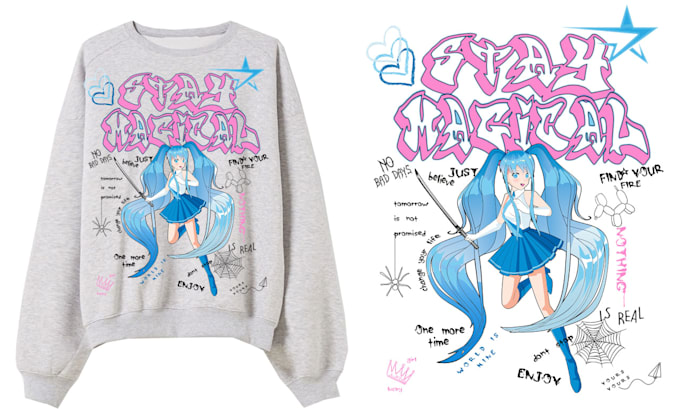 create anime style t shirt graphics