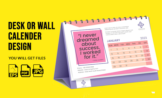 do professional desk or wall calendar design