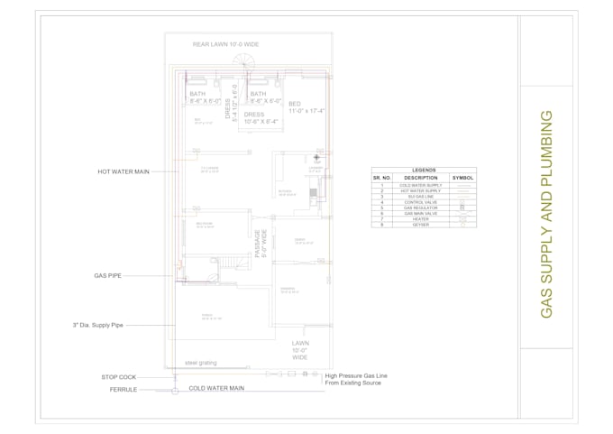 draw autocad 2d architectural floor plans, plumbing drawings