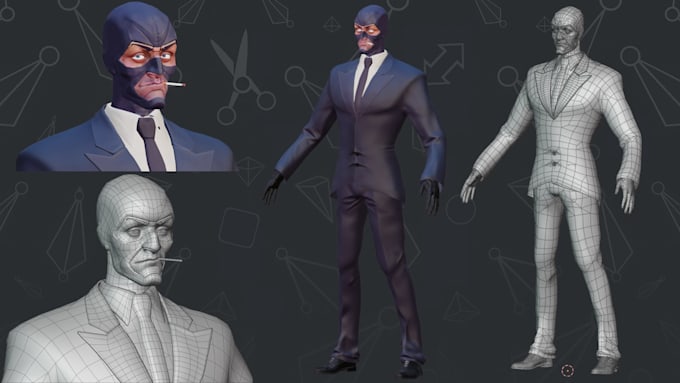 create a stylized 3d character model