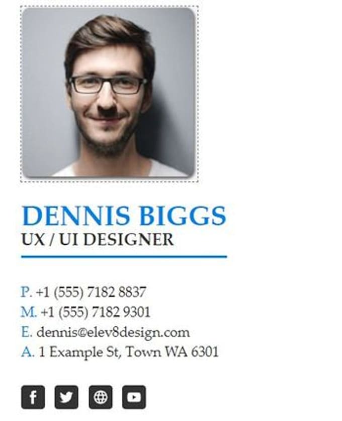 Create clickable html email signature for gmail, outlook,etc by Jamal