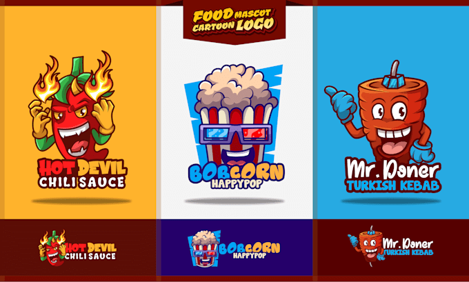 design cartoon character logo for food, beverage, restaurant, cafe, and bakery