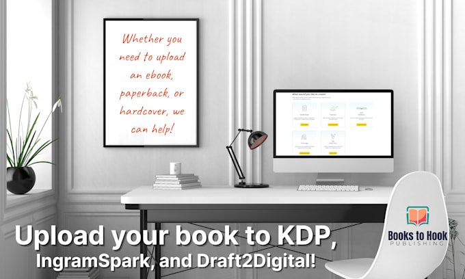 upload or teach you to upload your book to amazon KDP or ingramspark