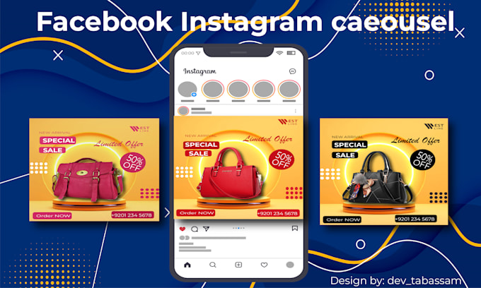 design attractive facebook and instagram carousel