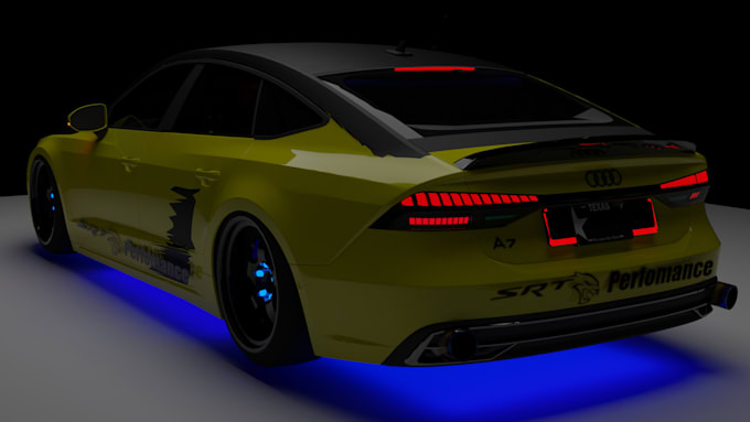 do realistic 3d car model and realistic 3d render