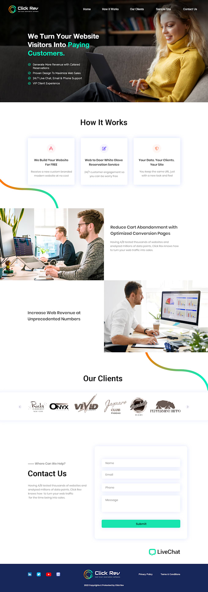 build landing page design or wordpress website design