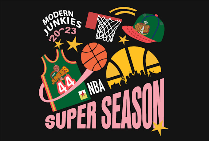 create unique  nba ,NFL, mlb, tshirt streetwear design