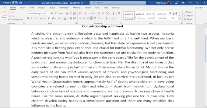 write an original and well researched article in english