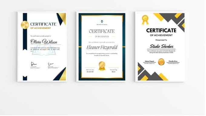 Certificate template award certificate or professional certificate