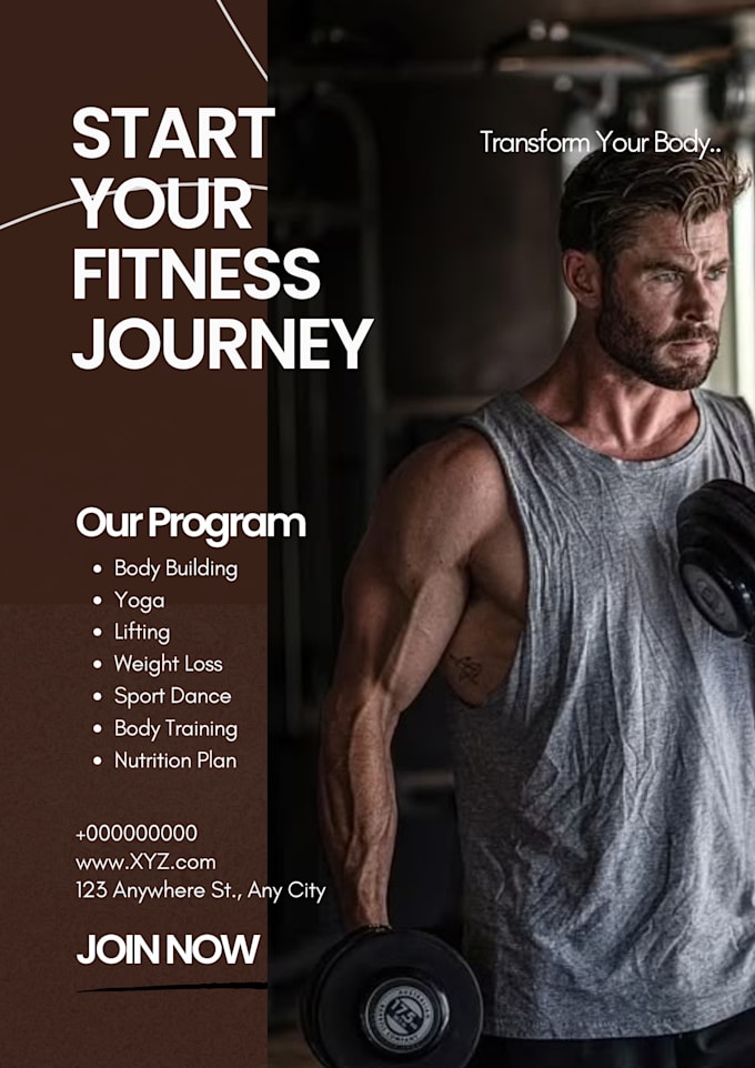 design gym flyer, fitness flyer  and sports flyer poster