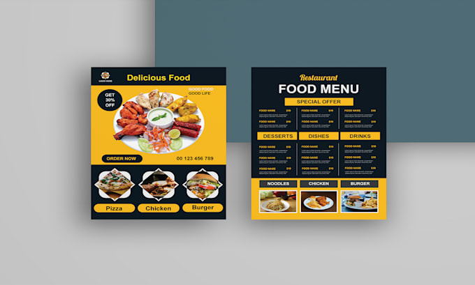 Create restaurant menu design for your business by Imranvect | Fiverr