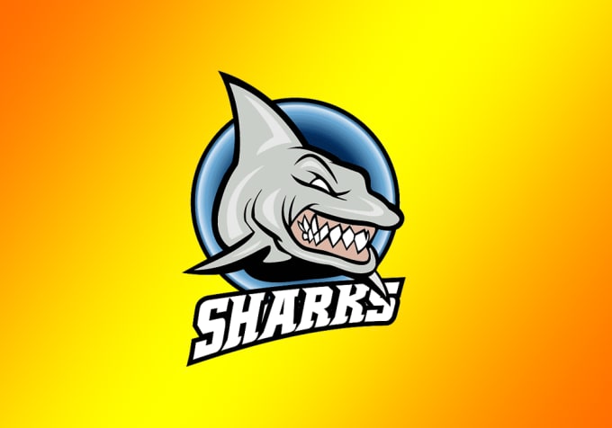 design outstanding  blue shark logo with express delivery