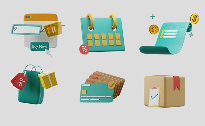 create custom 3d icon for interface platform