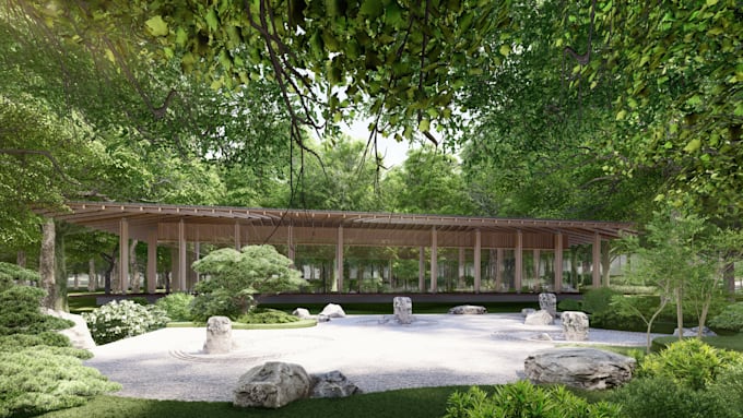 render 3d master plan, architecture and landscape